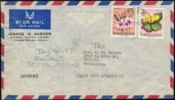 1956, Ruanda Urundi, printed matter (envelope) by airmail, franked ...