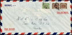1949, Ruanda Urundi, envelope franked with (horizontal pair) 1fr ...