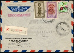 1954, Ruanda Urundi, USUMBURA-C (Heim & Keach type 10(C)-) cachet ...