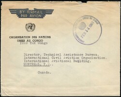 1961, ONUC cover sent from International Civil Aviation Organization ...