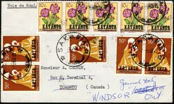 1960, Katanga, SAKANIA (Heim & Keach type 8A1) cachet tied Sept. 23, ...
