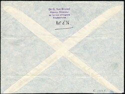 1960, Katanga, airmail envelope, franked with (1x) 1,50fr on 1,25fr - ...