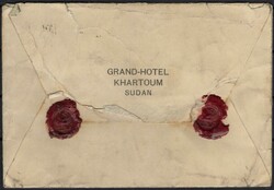 1914, Sudan, envelope franked with, (1x) 2m green and brown, (1x) 3m ...