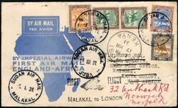 1931, Sudan, Imperial Airways, First Flight MALAKAL to London, ...