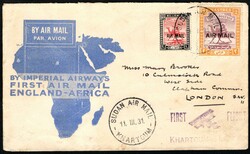 1931, Sudan, Imperial Airways, First Flight Khartoum to London, ...