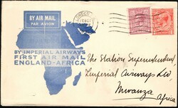 1931, Great Britain, Imperial Airways, First Flight England-Africa, ...