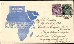 1931, Great Britain, Imperial Airways, First Flight England-Africa, ...