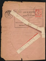 1904, Levant Français vers Maroc Français, avis de réception d'un ...