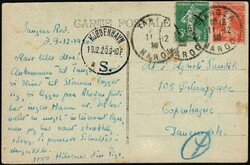 1920, Maroc Français, carte postale (vue du paquebot poste Rapide ...