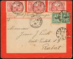 1924, Maroc Français, lettre par avion, LATECOERE, affranchie avec ...