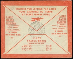 1927, Maroc Français, lettre par avion, LATECOERE, affranchie avec ...
