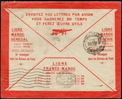 1931, Maroc Français, lettre par avion, LATECOERE, affranchie avec ...