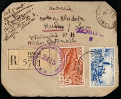 1951, Maroc Français, fragment de colis, affranchi avec (1x) 25fr ...