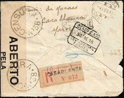 1918, Maroc Français, lettre recommandée, affranchie avec (2x) 10c ...