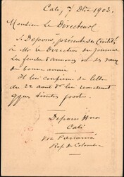 1903, Colombia, postal stationery Higgins &amp; Gage #18, 5c black on ...