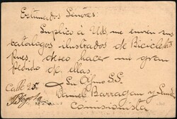 1903, Colombia, postal stationery Higgins & Gage #19 response part, ...