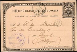 1904, Colombia, postal stationery Higgins &amp; Gage #18, 5c black on ...