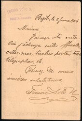 1904, Colombia, postal stationery Higgins &amp; Gage #18, 5c black on ...