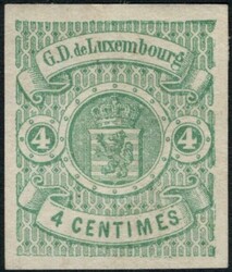 4 centimes "Armoiries", Luxembourg, Prifix N°26, émission Brück, ...
