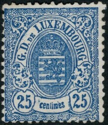 25 centimes bleu "Armoiries", Luxembourg, émission Brück 1878, ...