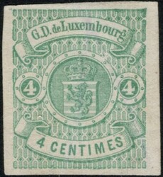 4 centimes vert "Armoiries", Luxembourg, Prifix N°36A (ou Michel 26) ...