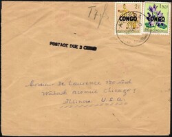 December 12, 1960, South Kasaï State, envelope, franked with stamps ...
