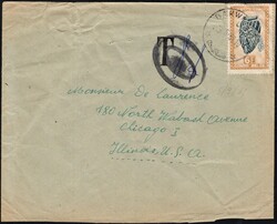 May 9, 1961, South Kasaï State, envelope, franked with stamp of ...
