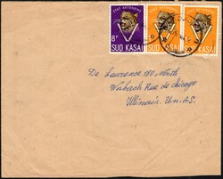 August 21, 1961, South Kasaï State, airmail envelope, franked with ...