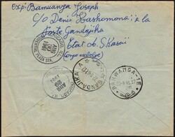 GANDAJIKA-A, South Kasaï State, registered airmail envelope, franked ...