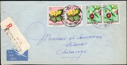 MWENE-DITU, South Kasaï State, registered airmail envelope, franked ...