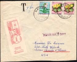 KATANDA, South Kasaï State, envelope, franked with stamps of Belgian ...