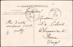 1908, Algeria (France), picture postcard franked (on view side) at 5c ...