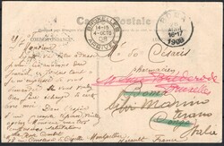 1908, France, picture postcard, franked (on view side) with (1x) 10c ...