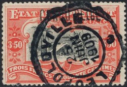 3,50fr vermilion with local overprint "CONGO BELGE" type L5 - Belgian ...