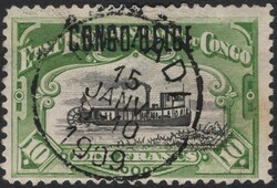 10fr green with local overprint "CONGO BELGE" type L3 - Belgian Congo ...