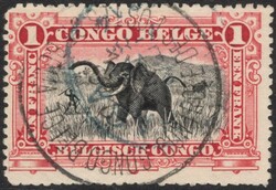 1914, Belgian Congo, BOMA CONGO BELGE CONTRÔLE DES POSTES" in black ...