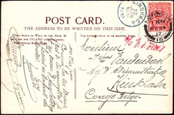 1912, Great Britain, picture postcard, franked with (1x) one penny ...