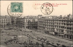 1909, Spain, picture postcard, franked (on view side) with (1x) 5c ...