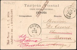 1909, Spain, picture postcard, franked (on view side) with (1x) 5c ...