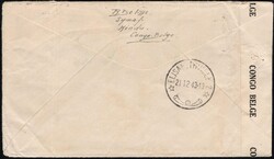 1943, Kindu - Belgian Congo censor tape "CENSURE CONGO BELGE" type Aa ...