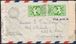 1944, Middle Congo AEF, incoming mail Belgian Congo, airmail envelope ...