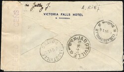 1941, Southern Rhodesia, airmail envelope franked at 1 1/2d, sent ...