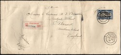 1919, Ruanda Urundi, registered postage free envelope, franked with ...