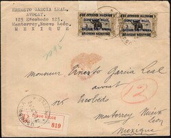 1926, Ruanda Urundi, registered envelope, franked with (horizontal ...