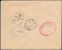 1926, Ruanda Urundi, registered envelope, franked with (horizontal ...
