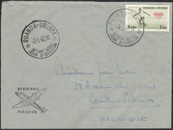 1960, Ruanda Urundi, airmail envelope, franked with (1x) 6,50fr+3 ...