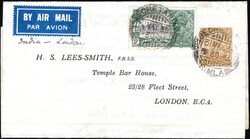 1935, India, printed matter franked with 6a (S.G. 239) and 9p - 1935 ...
