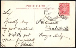 1917, Rhodesia, picture postcard franked with 1d rose-carmine (perf. ...