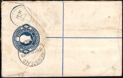 1916, South Africa, registered (envelope) postal stationery at 4d ...