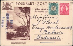 1949, South Africa, postal stationery at 1d uprated with (1x) 1/2d, ...